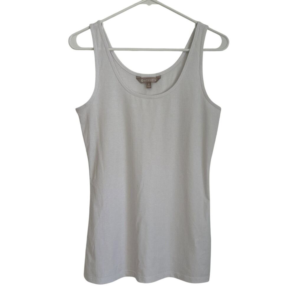 Athleta Ribbed Tank Top, White, Women's Size Medium